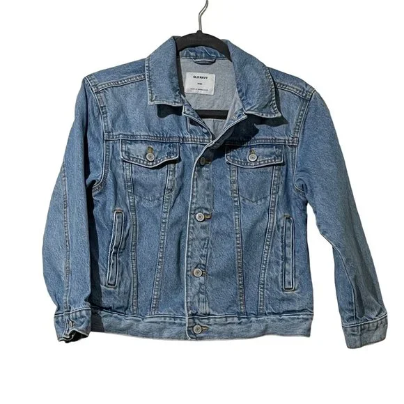 Old Navy women’s/teen size M long sleeve medium wash denim jean jacket - Picture 1 of 10